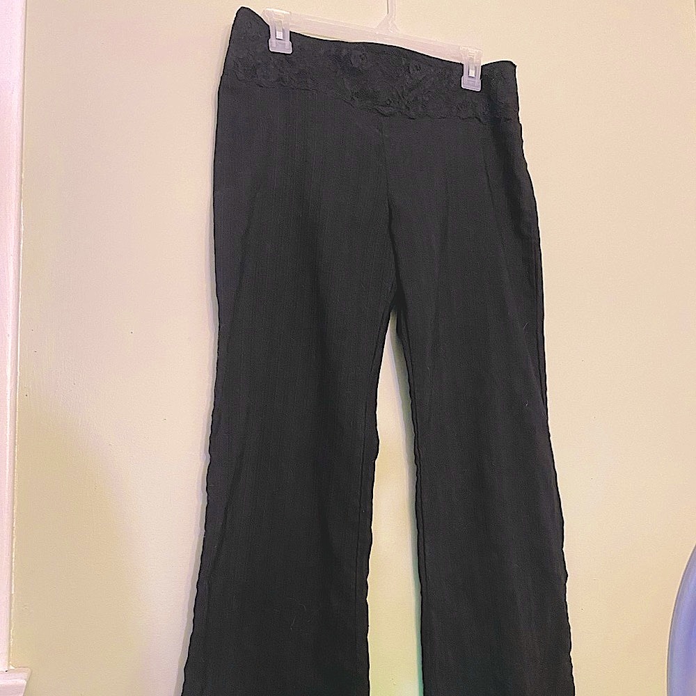 Valia Casual Pants Pull Up Stretch w pinstripe design
